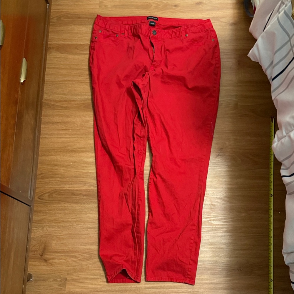 Ashley Stewart Bold Red Chinos